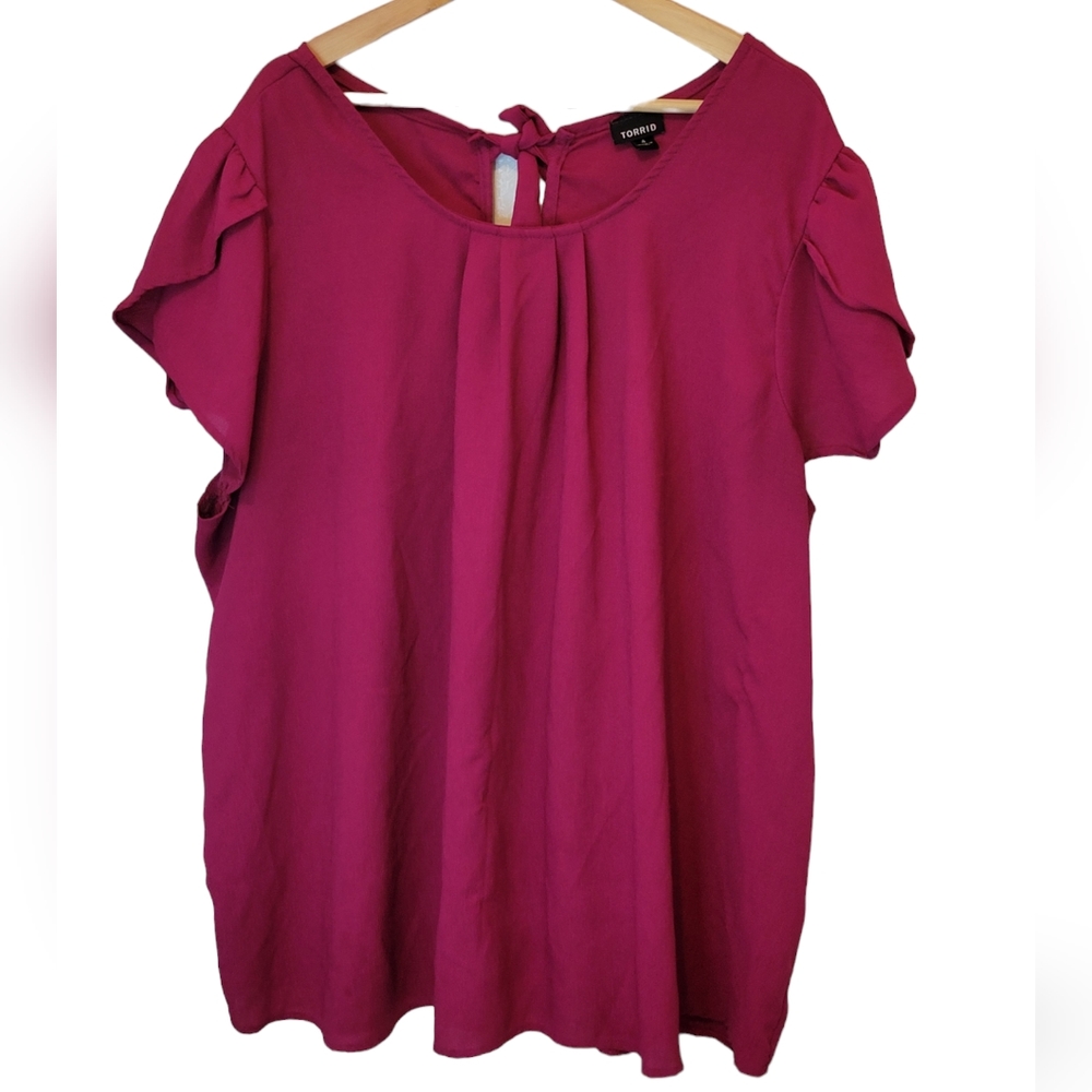 Torrid Women's Cap Sleeve Blouse Color Amaranth (Pinkish/Purple) Size 4X